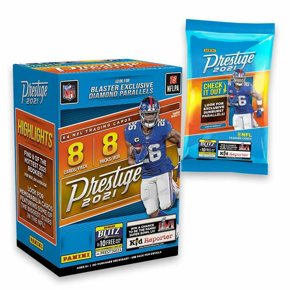 2021 Panini NFL Prestige Football Trading Card Blaster Box