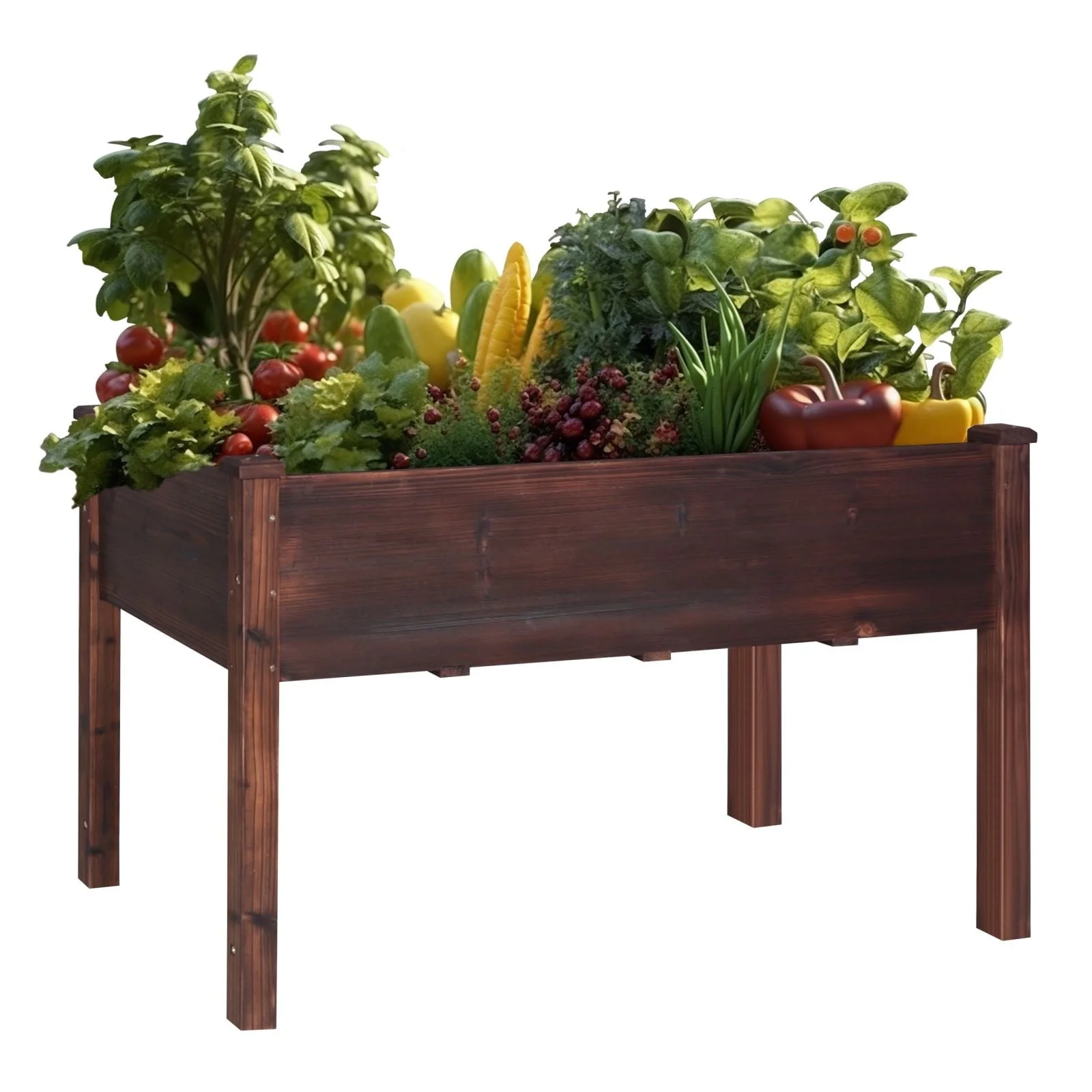 VEIKOUS  Raised Garden Bed Elevated Planter Box with Drainage Holes - 46.8''W x 22.4''D x 30.3''H Rustic - Curated Treasures Market