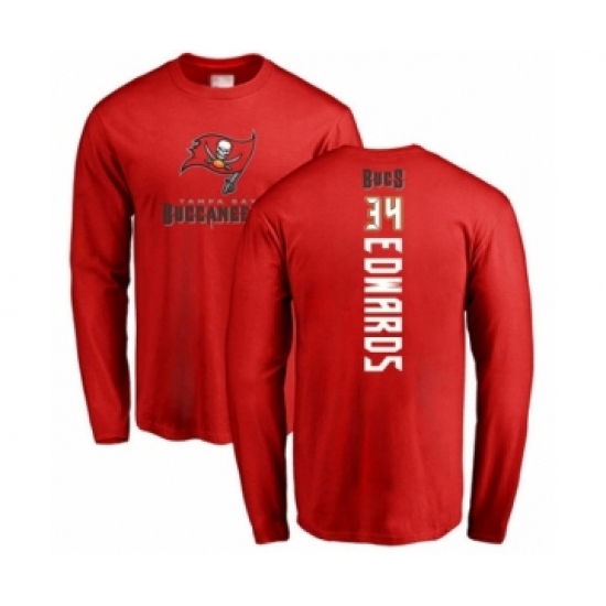 Football Tampa Bay Buccaneers #34 Mike Edwards Red Backer Long Sleeve T-Shirt