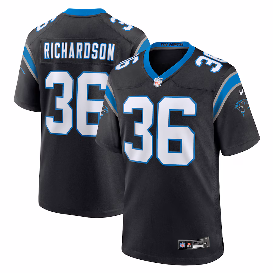 Men's Carolina Panthers Demani Richardson Nike Black Team Game Jersey
