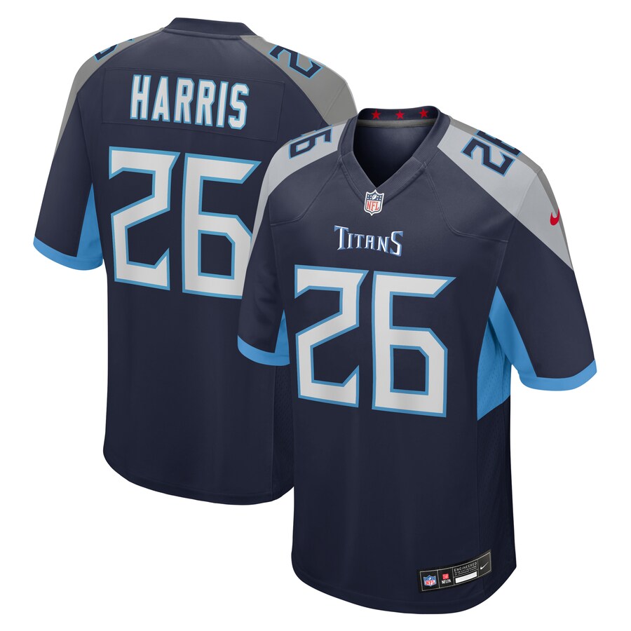 Men's Tennessee Titans Marcus Harris Nike Navy Team Game Jersey