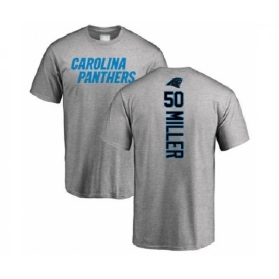 Football Carolina Panthers #50 Christian Miller Ash Backer T-Shirt