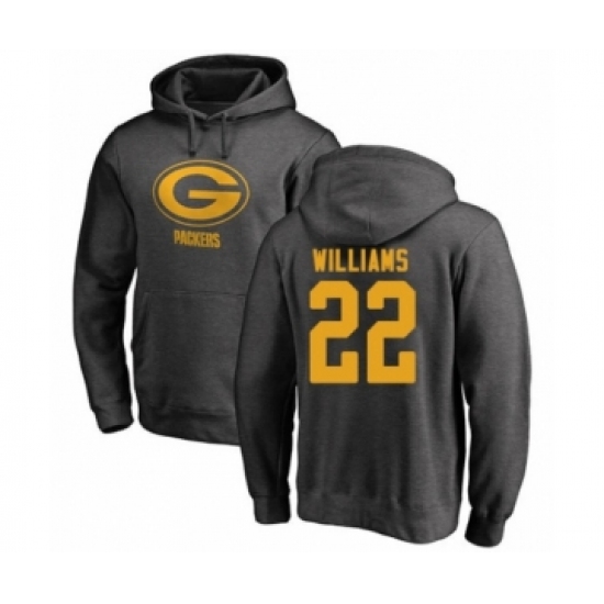 Football Green Bay Packers #22 Dexter Williams Ash One Color Pullover Hoodie