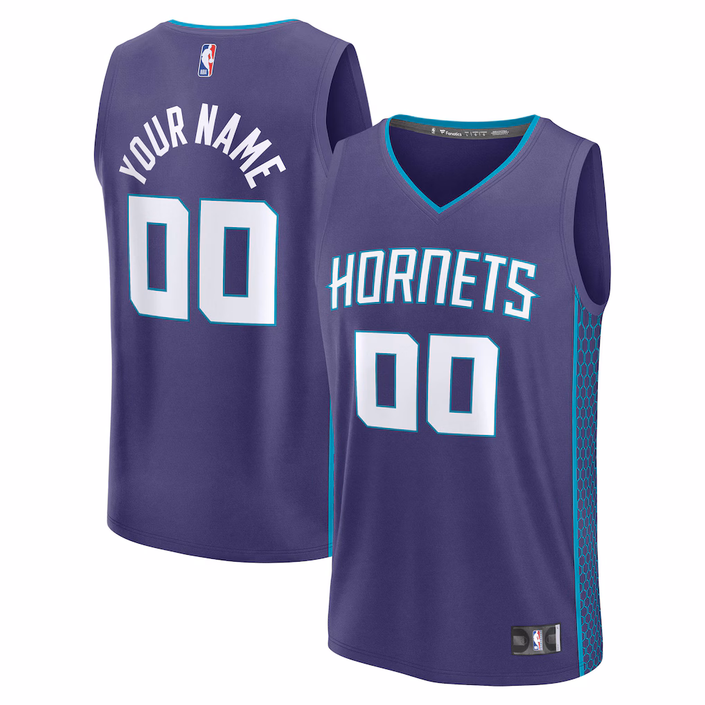Men's Charlotte Hornets Fanatics Purple Fast Break Custom Jersey - Icon Edition