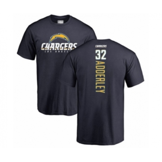 Football Los Angeles Chargers #32 Nasir Adderley Navy Blue Backer T-Shirt
