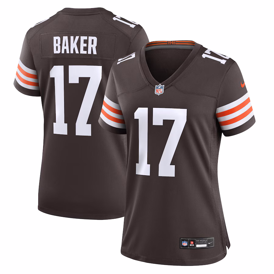 Women's Cleveland Browns Jerome Baker Nike Brown Team Game Jersey