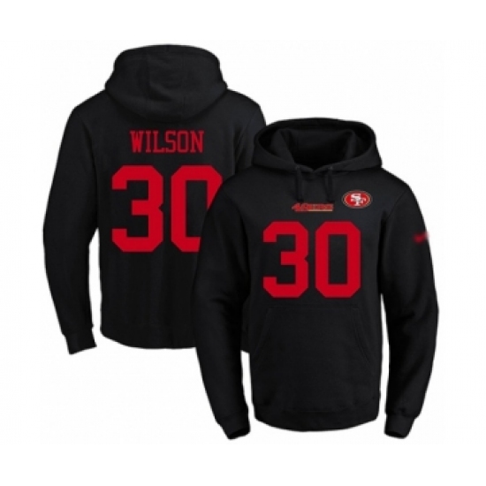 Football Men's San Francisco 49ers #30 Jeff Wilson Black Name & Number Pullover Hoodie