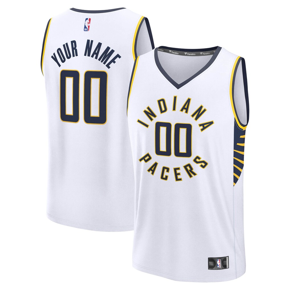 Men's Indiana Pacers Fanatics White Fast Break Custom Jersey - Icon Edition