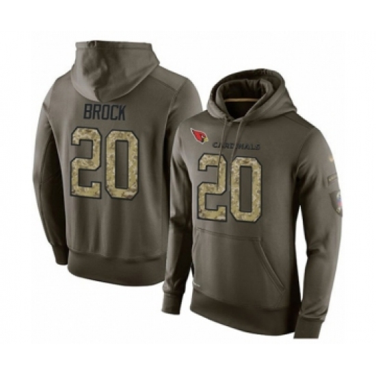 Football Arizona Cardinals #20 Tramaine Brock Green Salute To Service Men's Pullover Hoodie