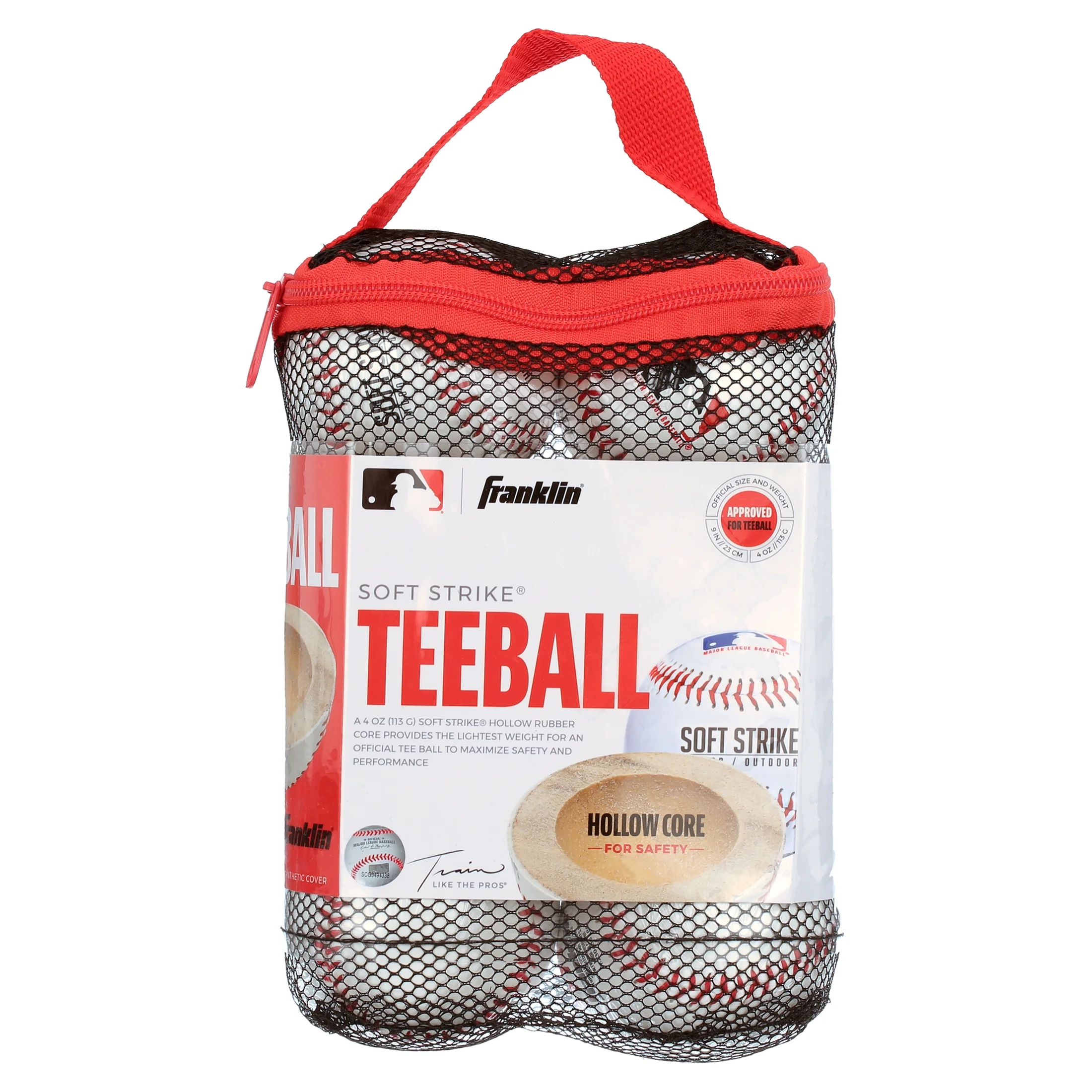 Franklin Sports Youth, Soft Strike Kid's Teeballs and Bag, 6 Pieces