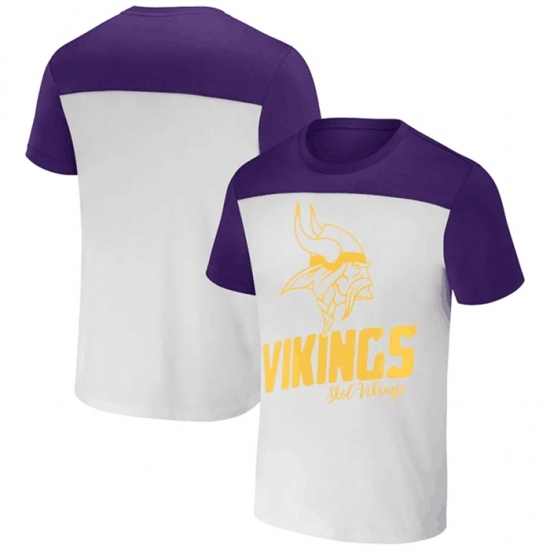 Men's Minnesota Vikings Cream Purple X Darius Rucker Collection Colorblocked T Shirt