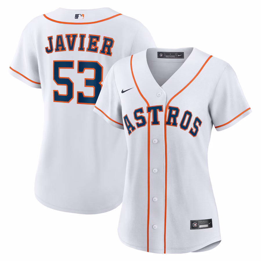 Women's Houston Astros Cristian Javier Nike White Home Replica Jersey