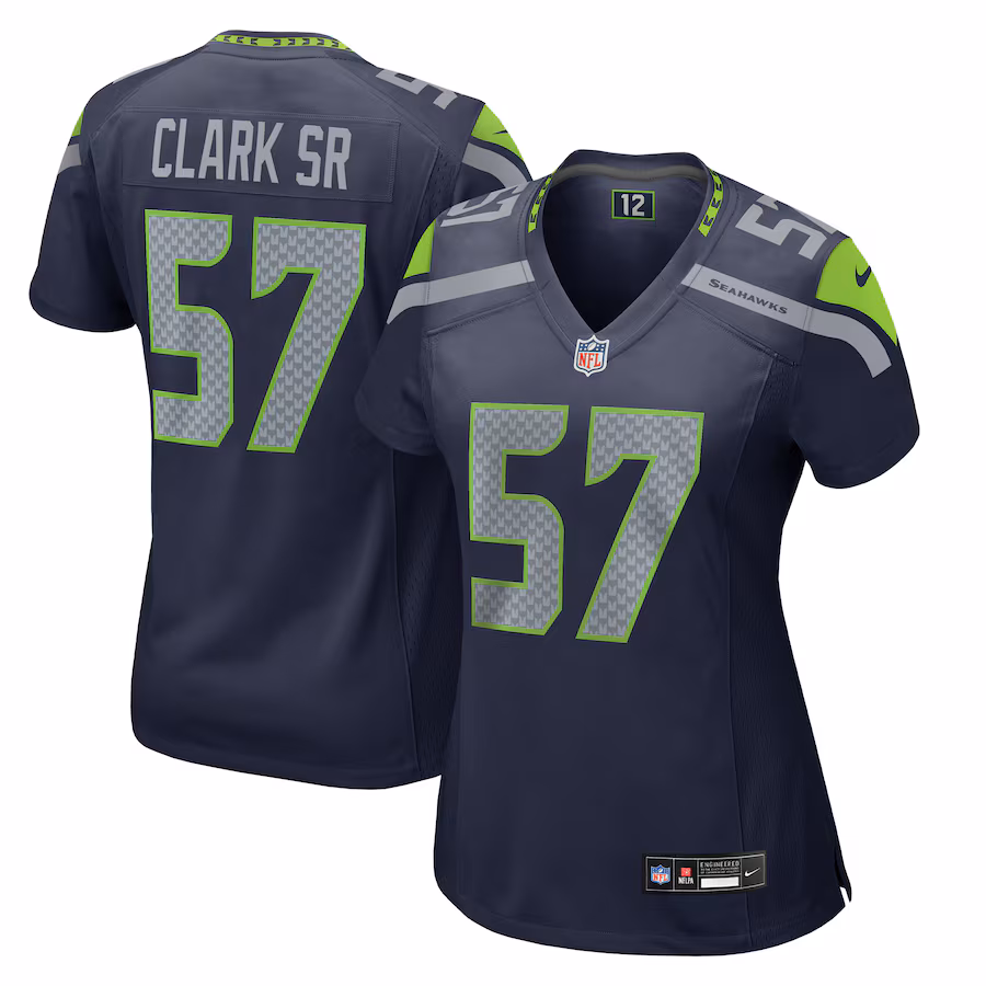 Women's Seattle Seahawks Frank Clark Nike College College Navy Team Game Jersey