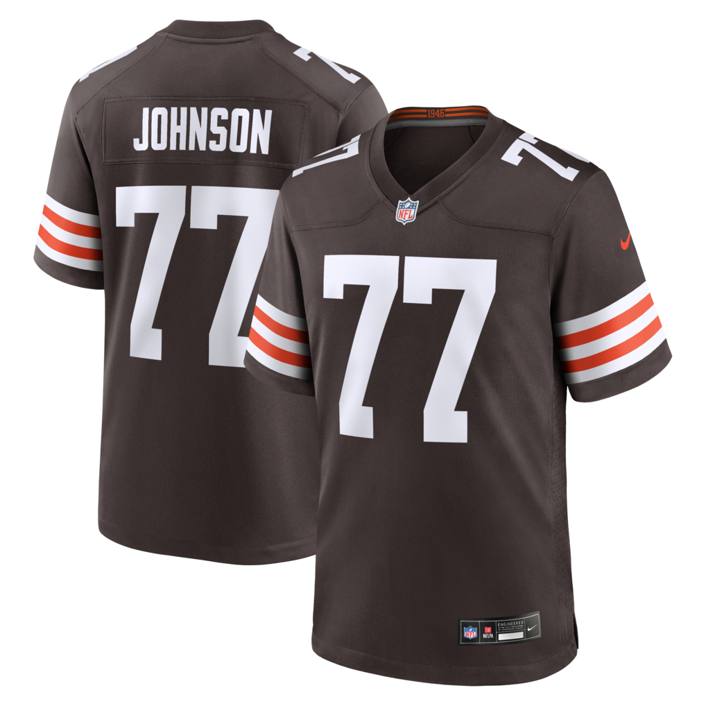 Men's Cleveland Browns Zion Johnson Nike Brown Team Game Jersey
