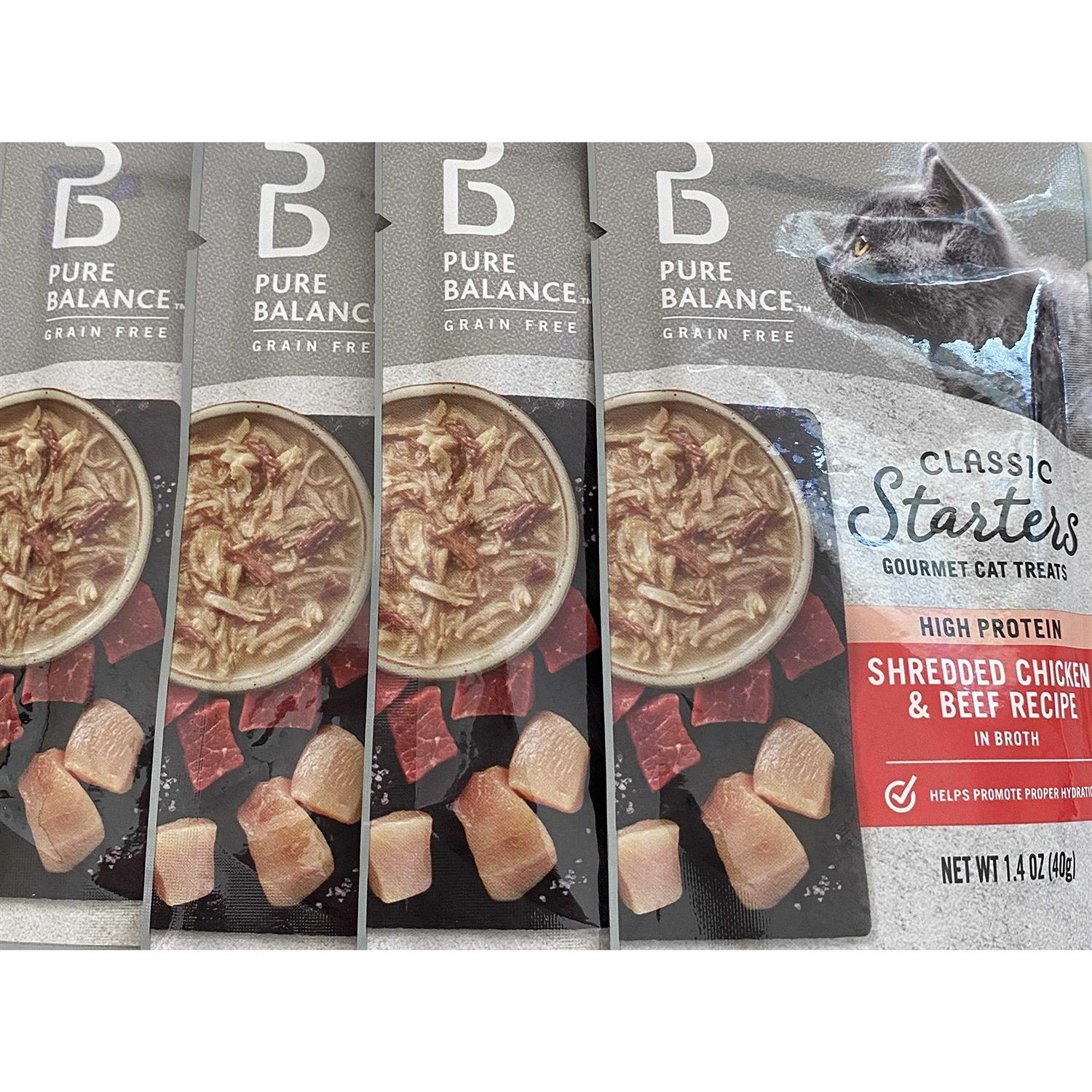 Pure Balance Classic Starters Shredded Chicken & Beef Broth Gourmet Cat Treats