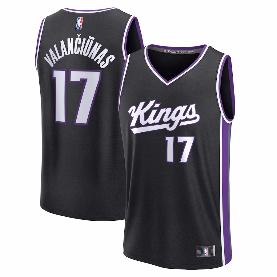 Men's Sacramento Kings Jonas Valančiūnas Fanatics Black Fast Break Replica Jersey - Icon Edition