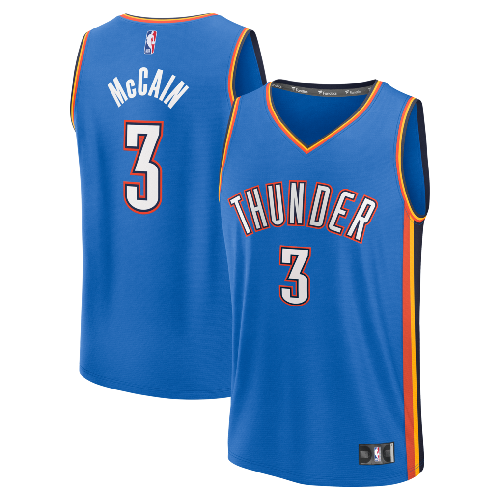 Youth Oklahoma City Thunder Jared McCain Fanatics Blue Fast Break Jersey - Icon Edition