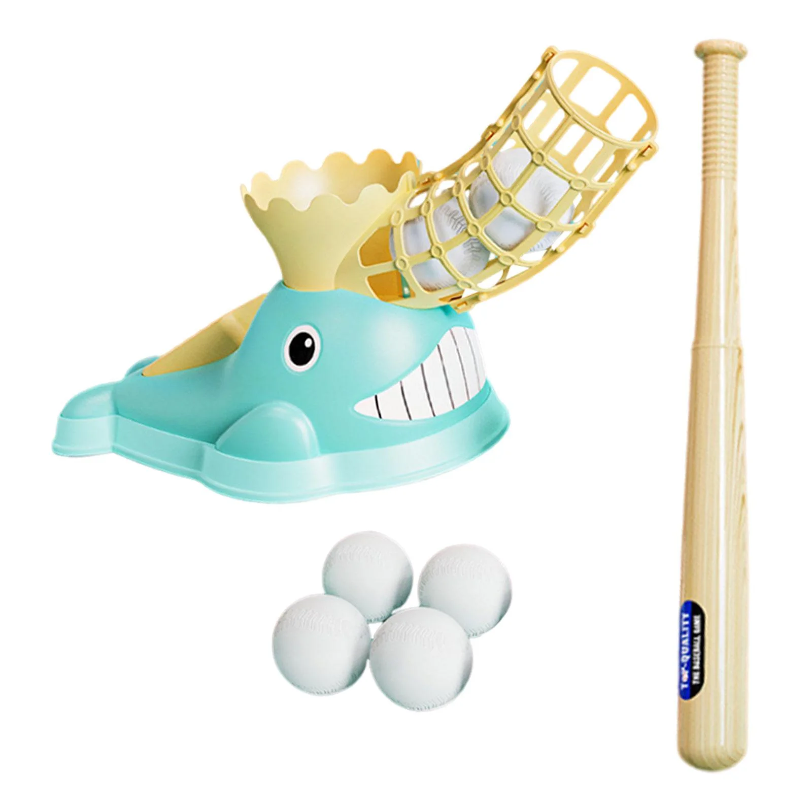 Baoblaze Kids Baseball Pitching Machine Baseball ting Machine with and 6 Baseballs Blue - Curated Treasures Market