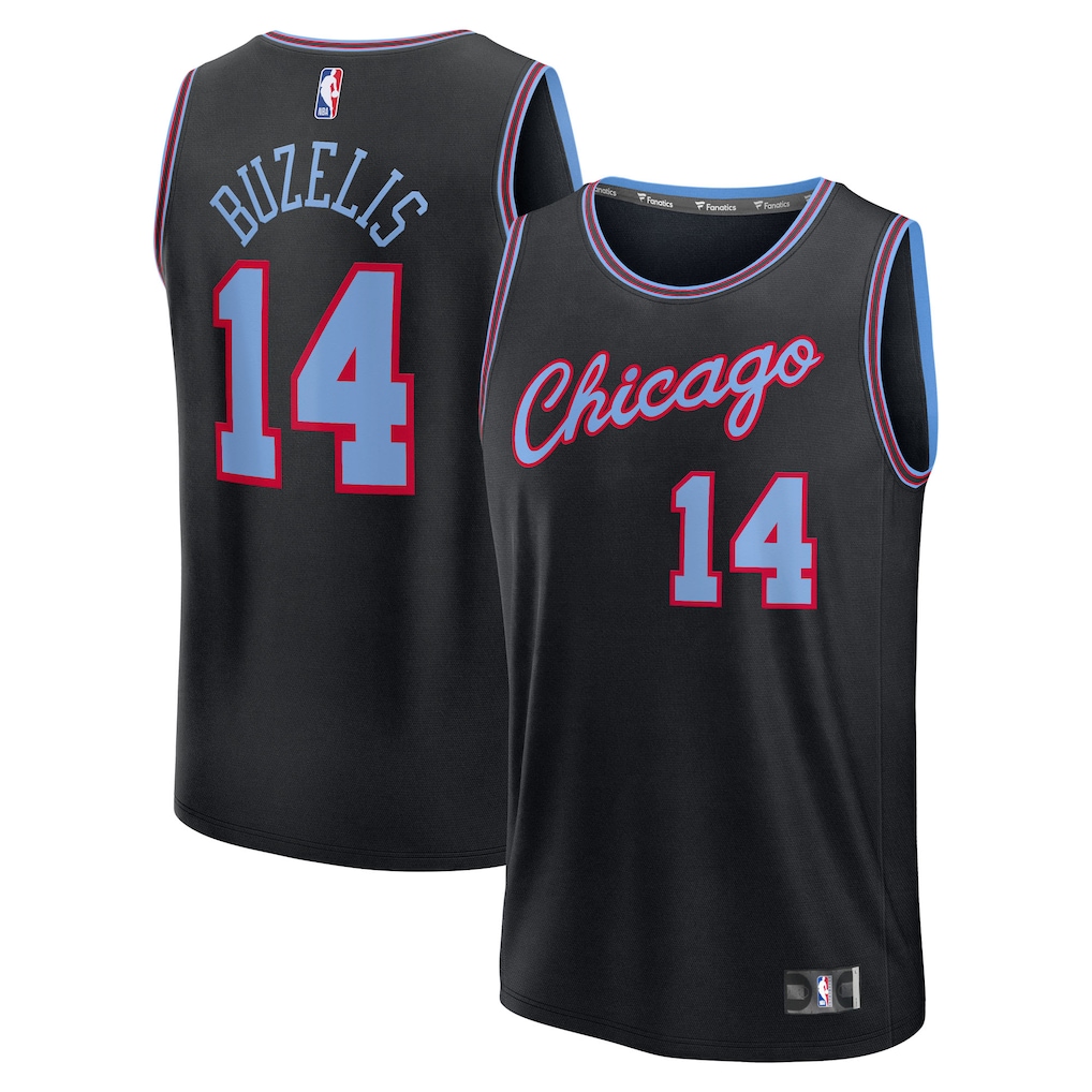 Youth Chicago Bulls Matas Buzelis Fanatics Black 2025/26 City Edition Fastbreak Jersey