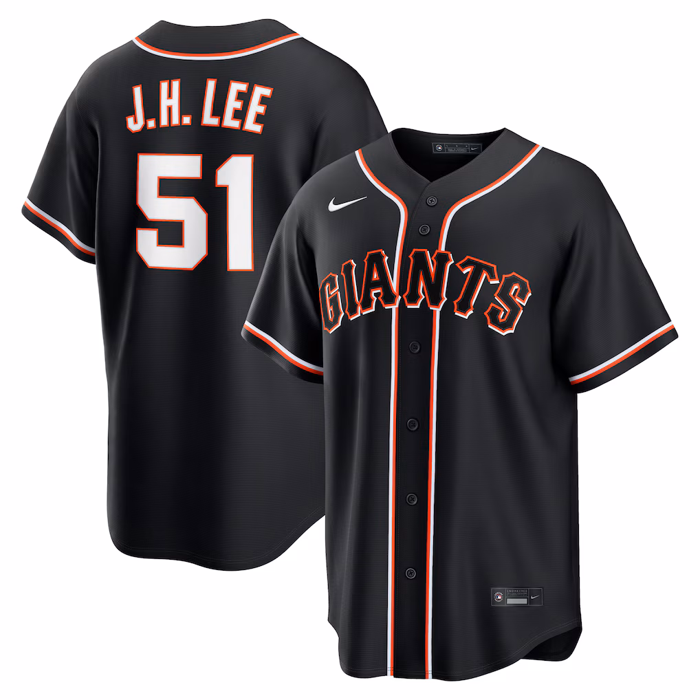 Men's San Francisco Giants Jung Hoo Lee Nike Fashion Replica Black Out Jersey