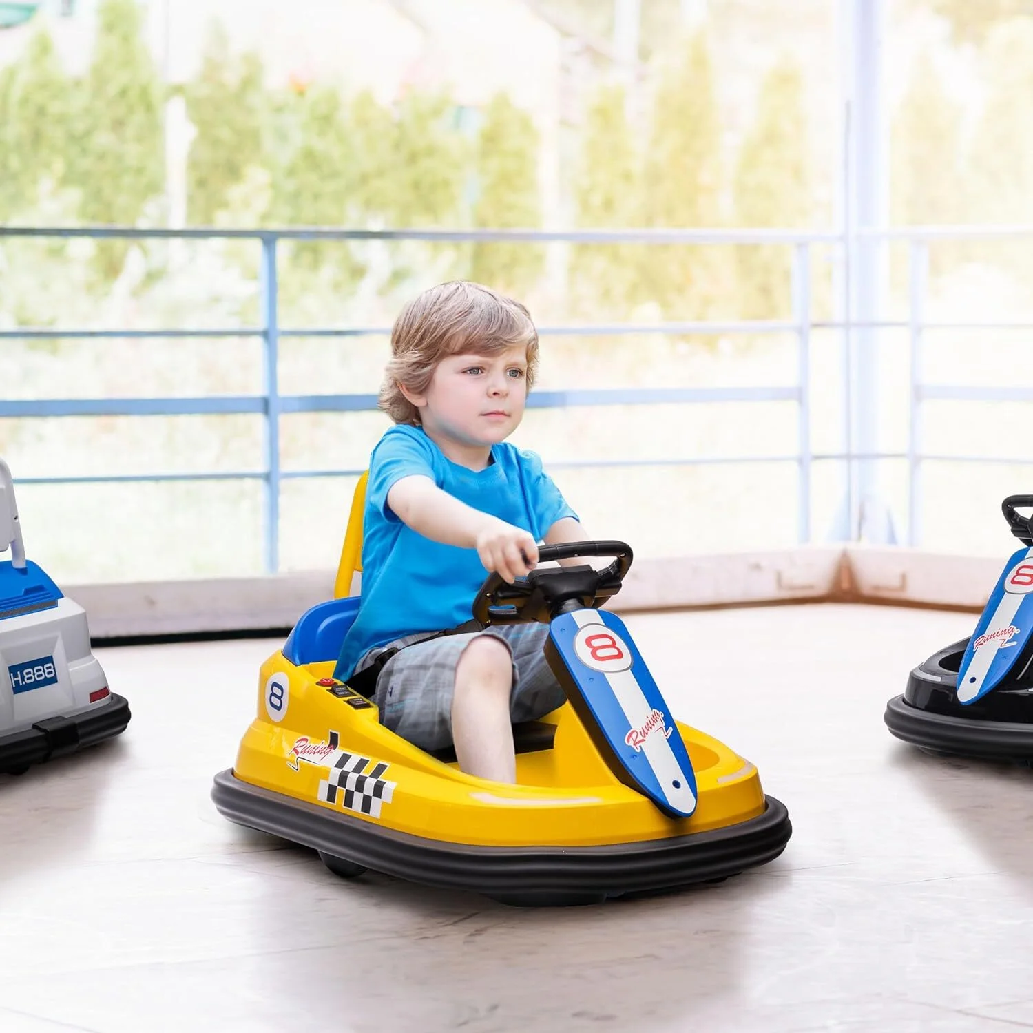 HNH 6V Bumper Car for Toddlers with Remote Control, Ride on Electric Go Kart for Kids, Electric Ride on Toys for Kids, Music Play, Lights - Curated Treasures Market