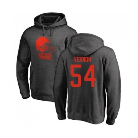 Football Cleveland Browns #54 Olivier Vernon Ash One Color Pullover Hoodie