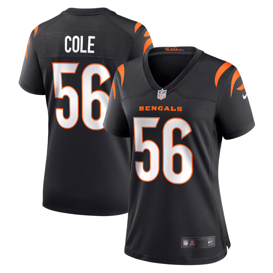 Women's Cincinnati Bengals Myles Cole Nike Black Team Game Jersey