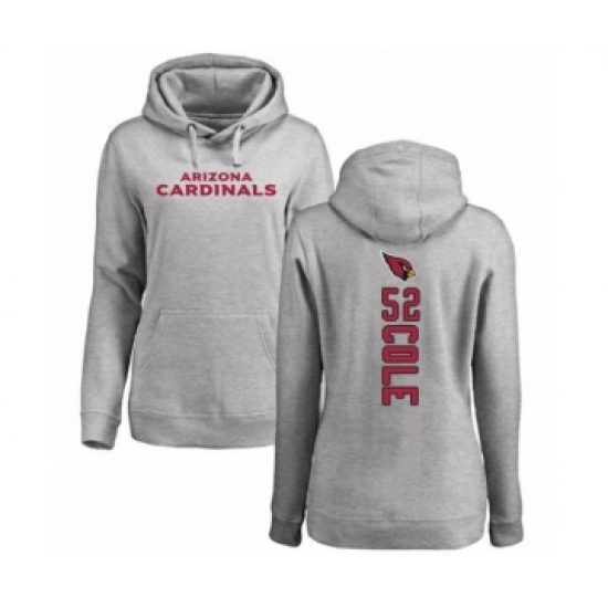 Football Women's Arizona Cardinals #52 Mason Cole Ash Backer Pullover Hoodie