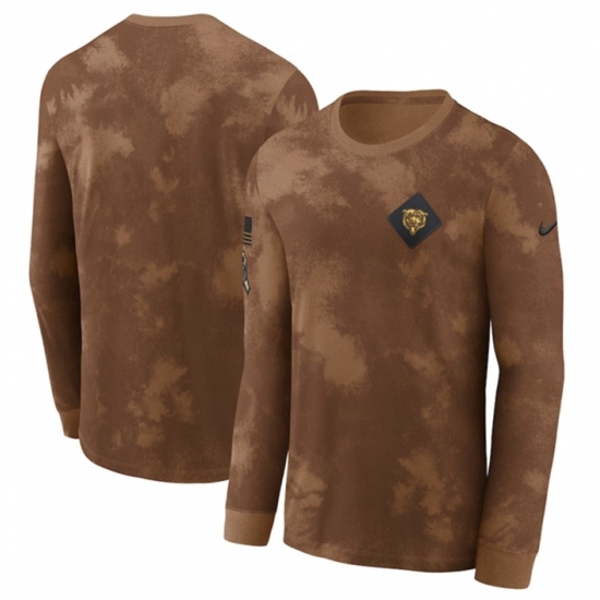 Men's Chicago Bears Brown 2023 Salute To Service Long Sleeve T Shirt