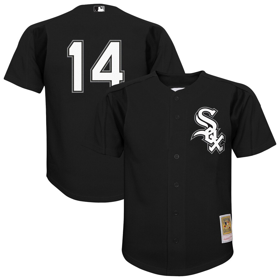 Youth Chicago White Sox Paul Konerko Mitchell & Ness Black Mesh Batting Practice Jersey