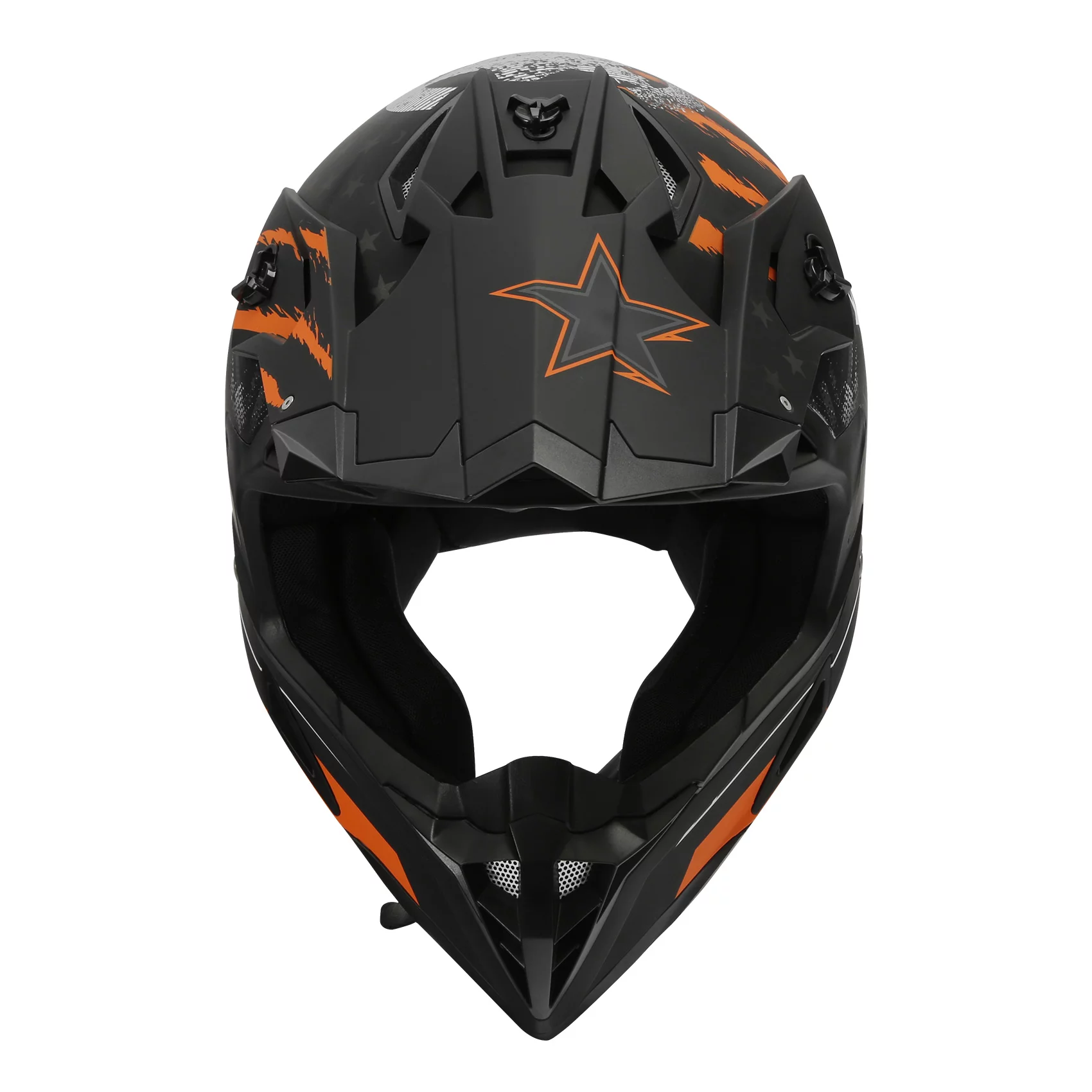 TCMT DOT Dirt Bike Helmet Full Face Adult Motorcross Helmet for Atv Offroad Street Dirt Bike Black Orange Star L Size - Curated Treasures Market