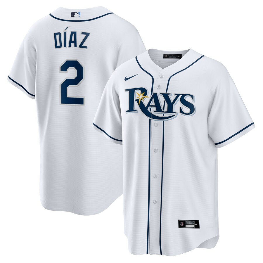 Men's Tampa Bay Rays Yandy Díaz Nike White Home Replica Player Jersey