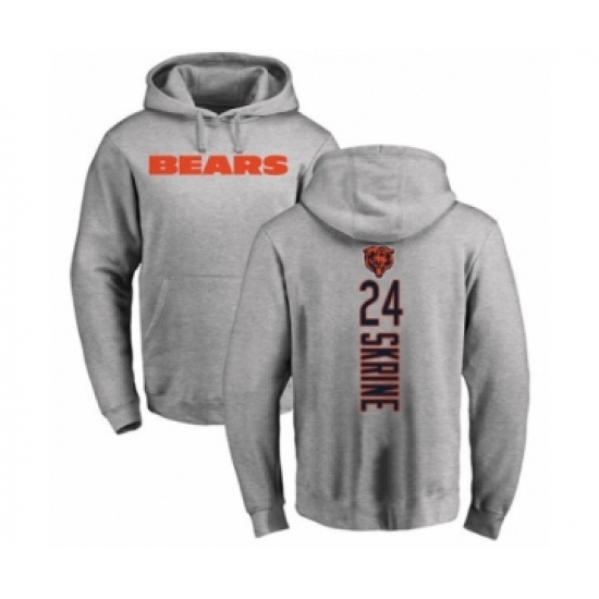 Football Chicago Bears #24 Buster Skrine Ash Backer Pullover Hoodie