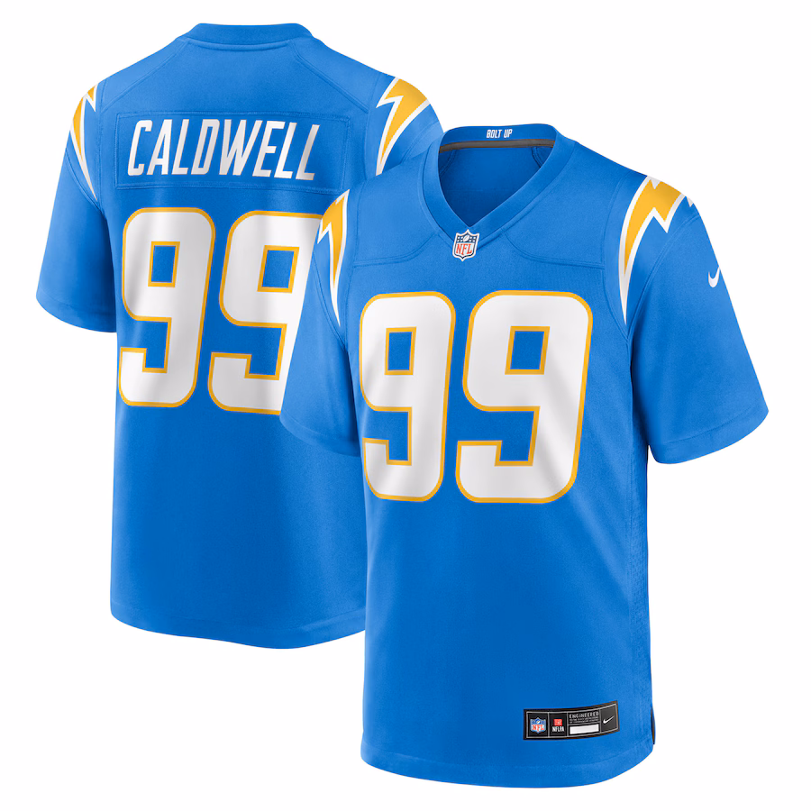 Men's Los Angeles Chargers Jamaree Caldwell Nike Powder Blue Team Game Jersey