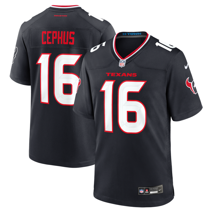 Men's Houston Texans Quintez Cephus Nike Navy Team Game Jersey