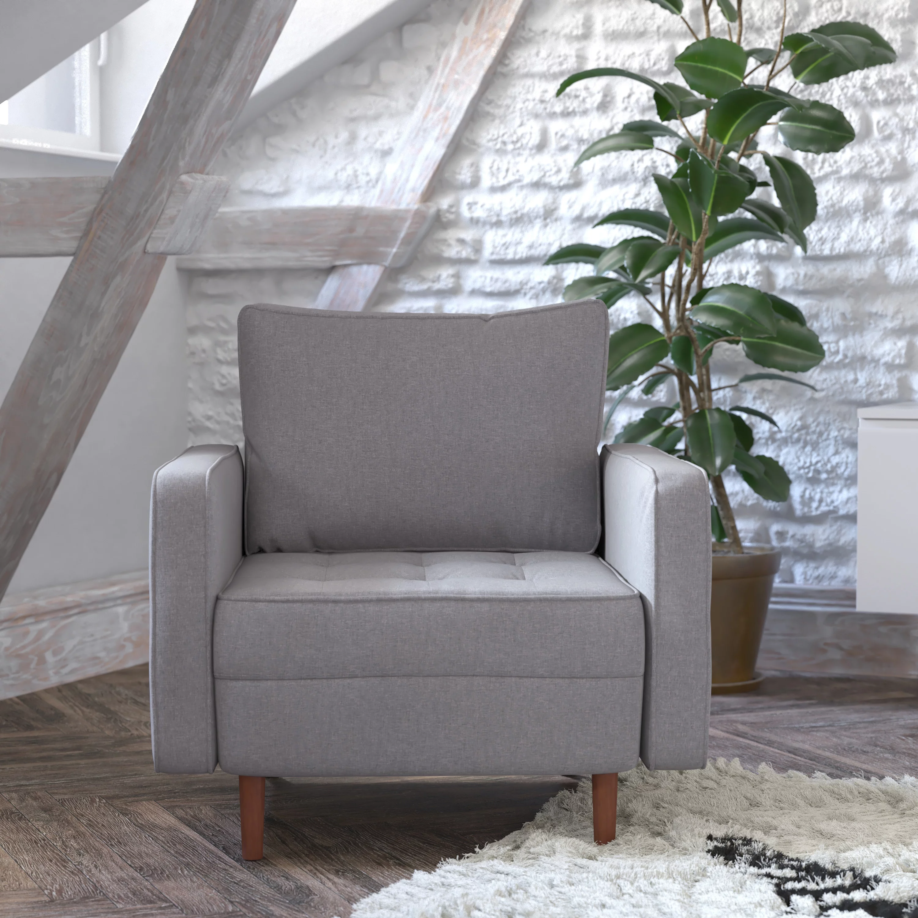 Flash Furniture Hudson Living Room Chair, Slate Gray Fabric - Curated Treasures Market