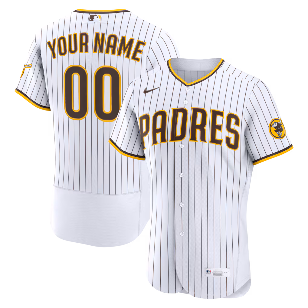 Men's San Diego Padres Nike White Home Authentic Custom Jersey