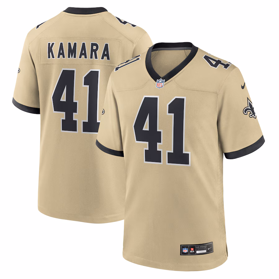 Men's New Orleans Saints Alvin Kamara Nike Gold Gameday Golds Alternate Game Player Jersey
