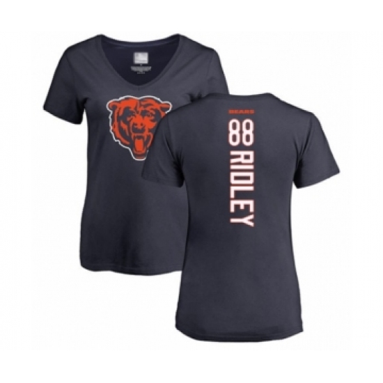 Football Women's Chicago Bears #88 Riley Ridley Navy Blue Backer T-Shirt