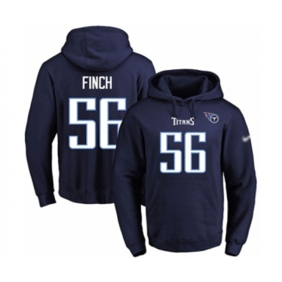 Football Men's Tennessee Titans #56 Sharif Finch Navy Blue Name & Number Pullover Hoodie