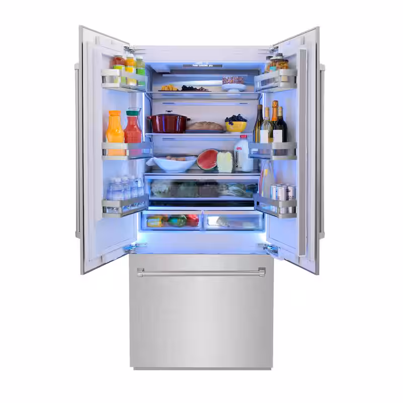 36 in. 3-Door French Door Refrigerator with Internal Water and Ice Dispenser in Fingerprint Resistant Stainless Steel