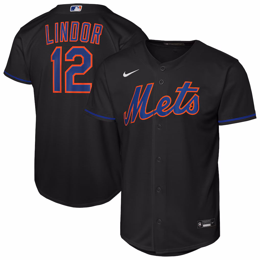 Youth New York Mets Francisco Lindor Nike Black Alternate Replica Jersey