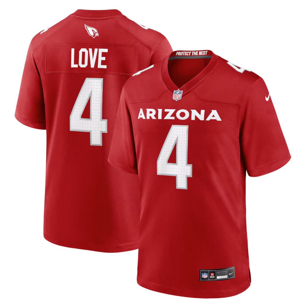 Men's Arizona Cardinals Jeremiyah Love Nike Cardinal 2026 NFL Draft First Round Pick No. 3 Team  Jersey