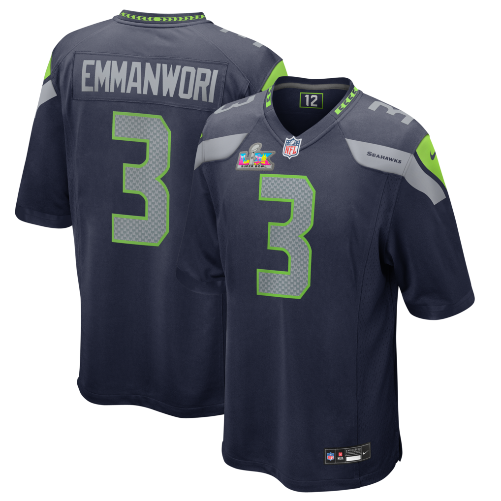 Men's Seattle Seahawks Nick Emmanwori Nike College Navy Super Bowl LX Patch Game Jersey