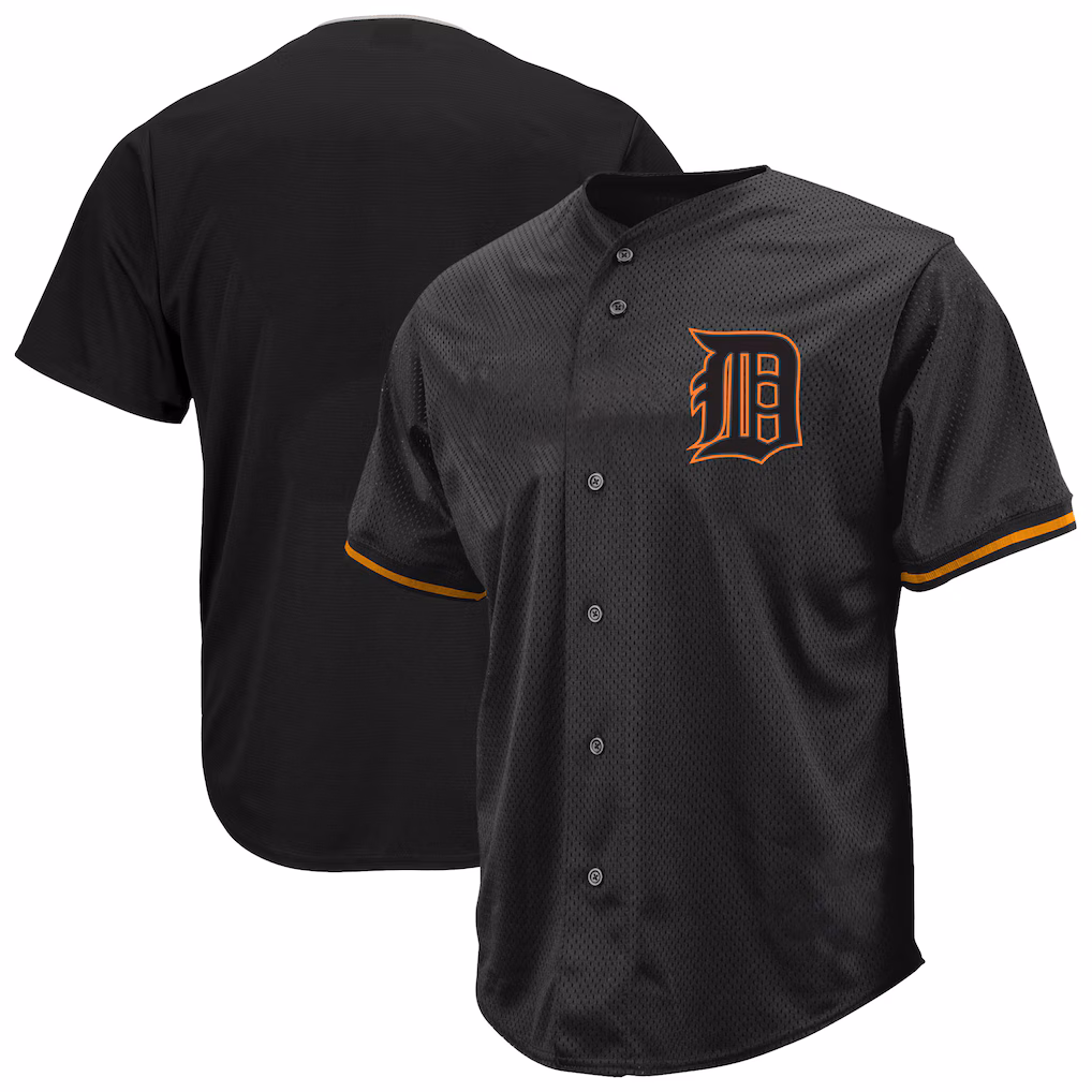 Men's Detroit Tigers Profile Black Big & Tall Pop Fashion Jersey
