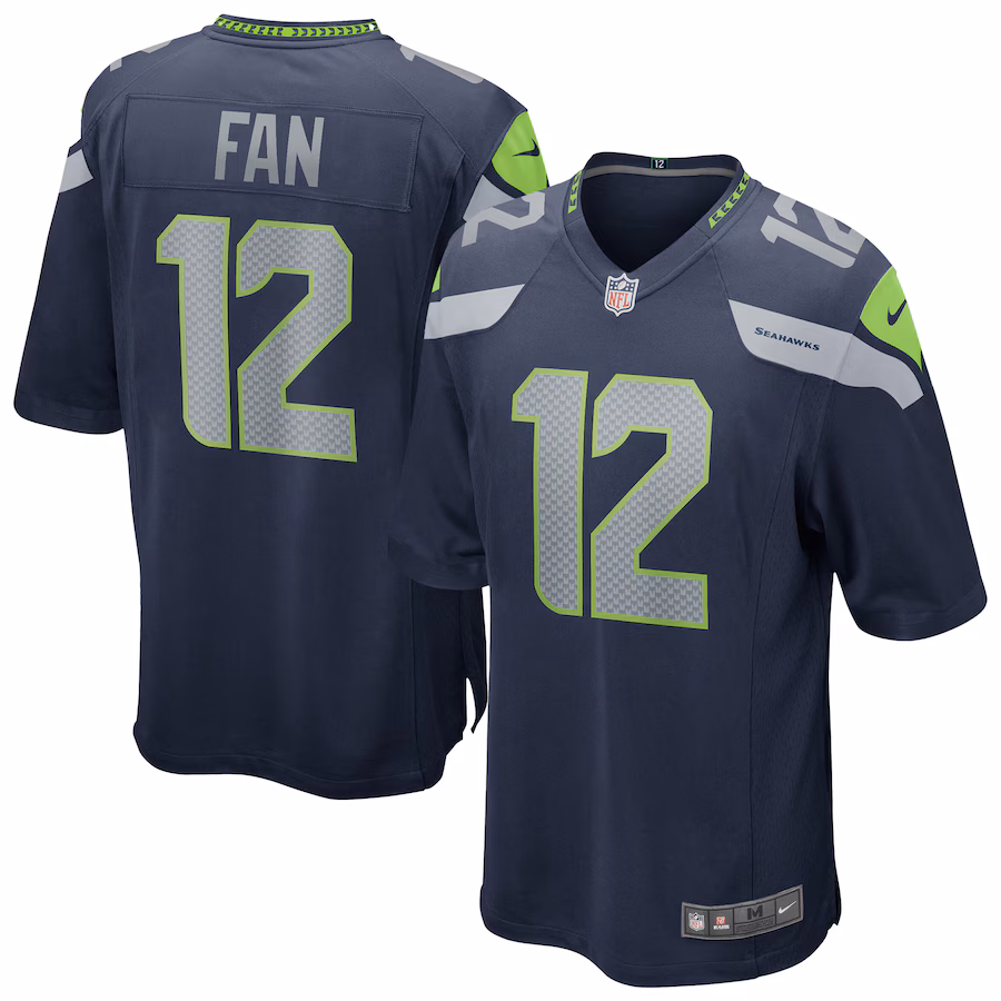 Men's Seattle Seahawks 12s Nike  College Navy Team Game Jersey