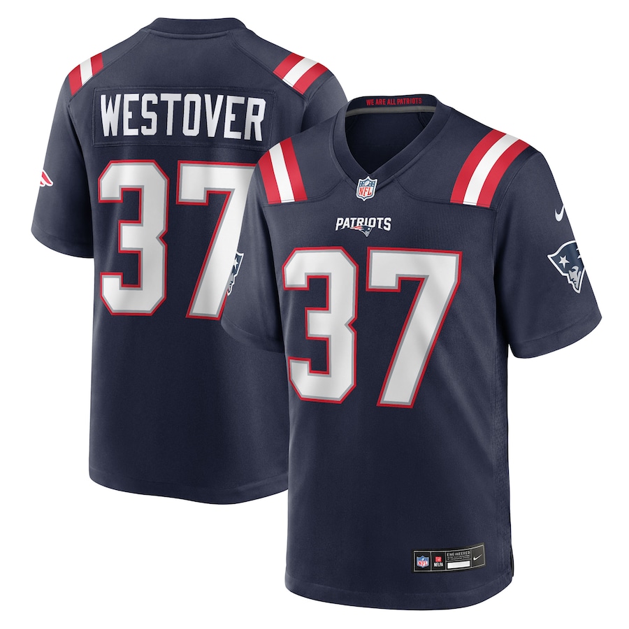 Men's New England Patriots Jack Westover Nike Navy Team Game Jersey