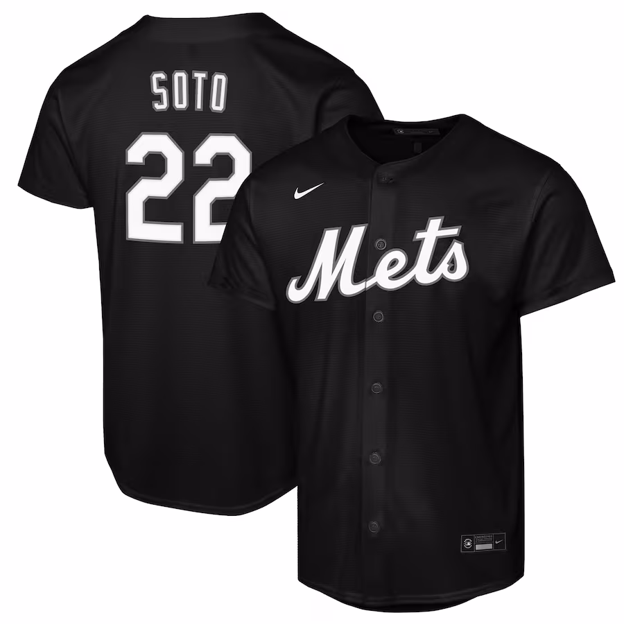 Youth New York Mets Juan Soto Nike Black Replica Fashion Jersey