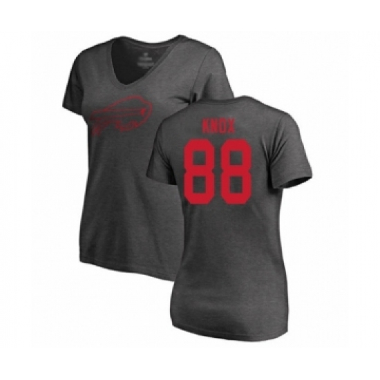 Football Women's Buffalo Bills #88 Dawson Knox Ash One Color T-Shirt
