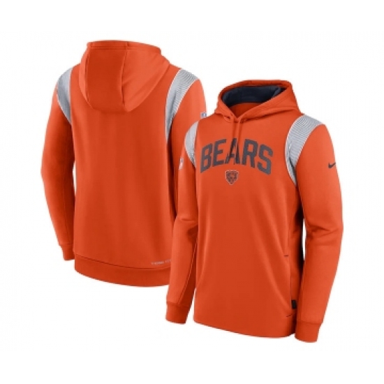 Men's Chicago Bears Orange Sideline Stack Performance Pullover Hoodie